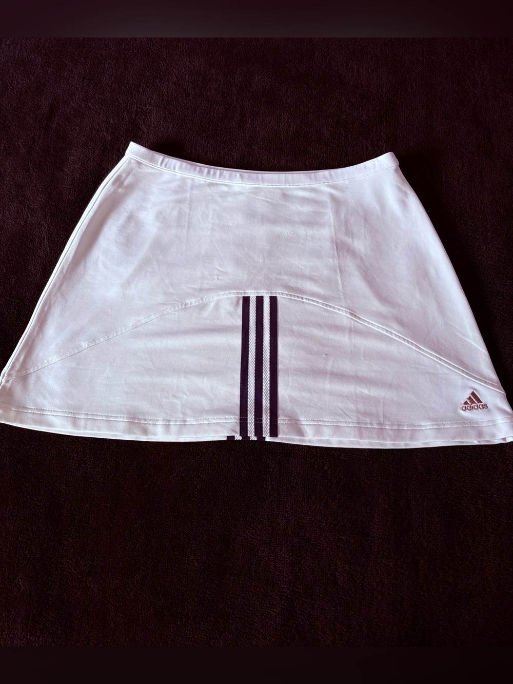 Adidas ClimaLite Y2K rare centered 3 stripes white tennis golf skirt skort L VGC
